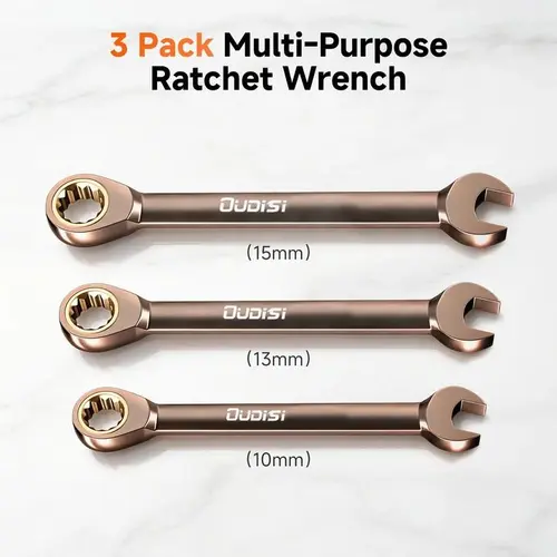 1-1/16 in SAE Heavy Duty Combination Ratchet Wrench - Open-End Double-Ended Industrial Grade Gear Spanner with Grey Nickel Plating, Openend Access, SAE 1-1/16 Fit for Bike & Car Repairs, DIY Users