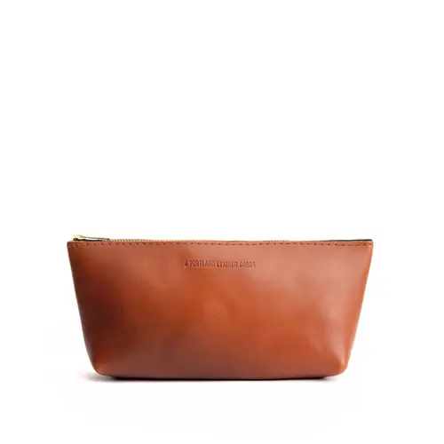 Portland Leather Utility Bag - Real Leather Pouch Insert & Makeup Organizer