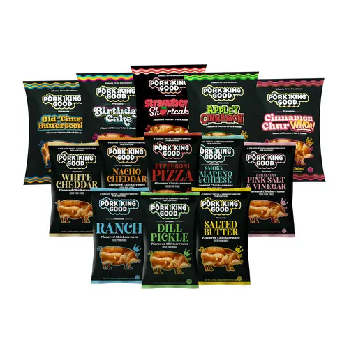 Pork King Good Go Pork Yourself Variety Pack - 13 Bags of Flavorful Snacks, Crispy Puffed Snacks, Flavor, Perfect Snack Treat
