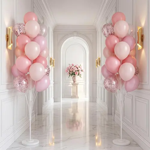 5.25FT Acrylic Plastic High-Top Floor Balloon Stand Set - Column Kit with Stand, Base, Pole, Tower Backdrop for Thanksgiving, Party, Balloon Decor
