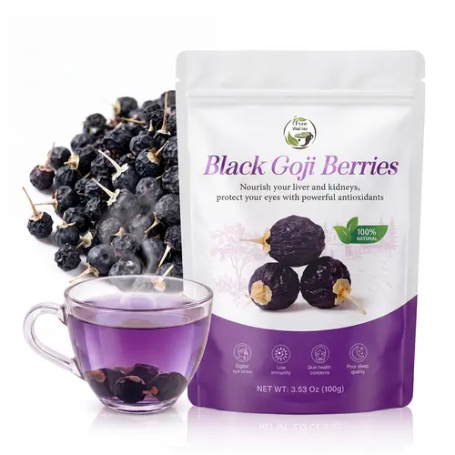 iTREE Premium Black Goji Berries Tea - 100% Natural, Non-GMO, Sugar Free, High Antioxidant Superfood for Eye Health, Skin Glow, Color Changing Drink (Whole Dried Berries) - Adults, Cupboard Safe, None Additives, Back to School