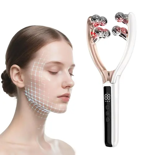 Doge&Vollar Rechargeable Face & Neck Massager, Cordless Facial Roller for Cheeks, Jawline and Neck, Home and Travel Skincare Tool