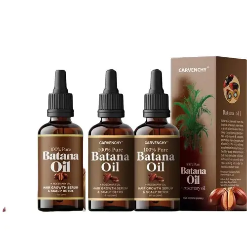 3PCS 100% Organic Honduran Batana Oil with Rosemary, 30ml/1Fl Oz Nourishment Oil for Hair Growth & Skin Radiance, Reduces Loss for Women & Men, Batana Oil Hair Growth