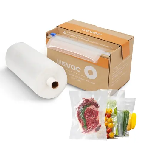 Wevac BPA-Free 3 Mil Durable Embossed Vacuum Seal Bag Roll - Home Kitchen Food Storage with Built-In Cutter, Drawer-Ready Box, Crinkle Cutter, Extends Freshness 3-6x Longer