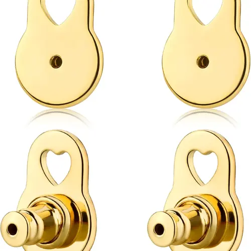 Earring Backs for Droopy Ears, Sturdy Heart Lifter Backs for Heavy Earrings Locking Earring Support Backings for Studs Secure Ear Backers Replacements Locking Ear Supports