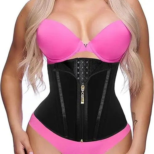 Women's Underbust Waist Trainer Body Shape - Breathable Mesh Athletic Corset with 15 Steel Bones, Elastane Fabric, Adjustable Strap Closure, Tummy Control, Back Support, Pain Relief for Activewear, Office Use (XXS, M Sizes)