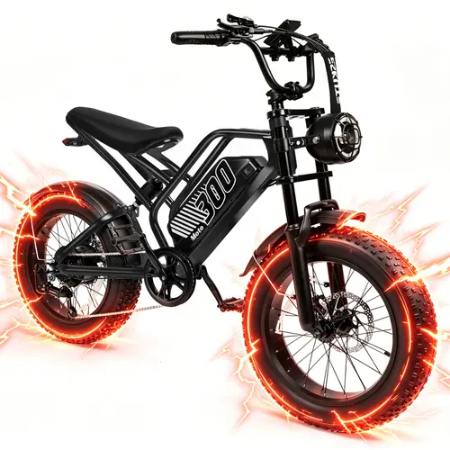 ESKUTE V300 Mountain Ebike for Adults, 20" All-Terrain Fat Tire Commuter Bicycle with 1500W Motor, Full Suspension & 48V 20.8Ah Battery