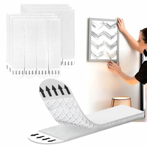 Heavy Duty Picture Hanging Strips - 16Pairs/32Pairs Removable No-Damage Adhesive Strips, Strong Wall Hold for Christmas Decorations, Artwork, Laundry Room (No Nails Needed)