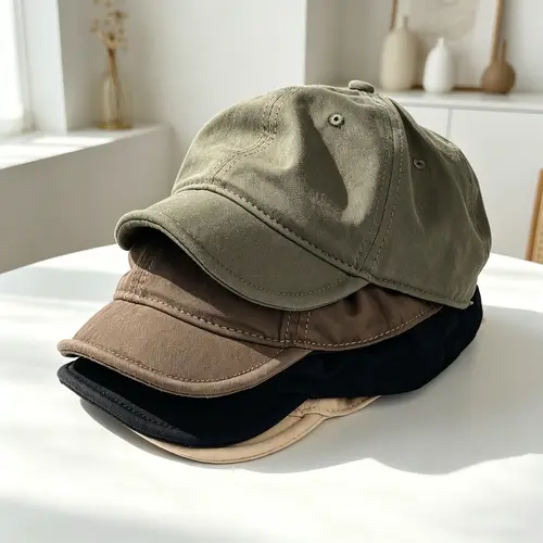 Unisex Retro Short-Brimmed Washed Distressed Soft-Top Workwear-Style Streetwear Trendy Hat - All-Season Sports & Outdoor Accessory (Spring/Summer), Streetwear Hat