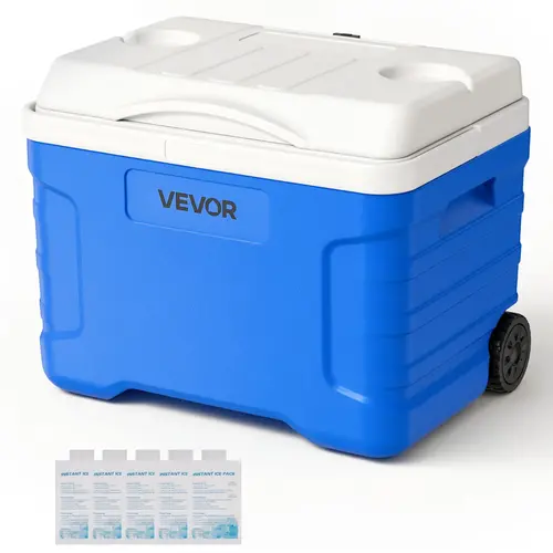 【SummerFinds】VEVOR Hard Cooler, 21QT Portable Rolling Cooler with Wheels, Leak-Resistant Coolbox Keeps Contents Cool for 48 Hours, Ice Retention Insulated Chests, Ultra-Light for Outdoor Picnics, Grill, Camping