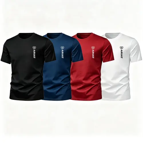 Summer Men's Graphic Letter Print Short Sleeve T-Shirt Top, Western Cowboy Style Vibe, Casual Loose-Fit, Multi-Color, Ideal for Outdoor Activities, Graphic Printed Tee, Menswear