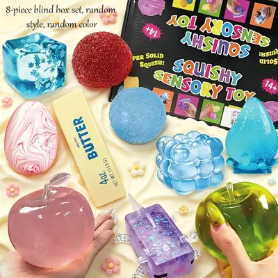 8pcs-Novelty and Diverse Blind Boxes, with Rich Kneading, Cute, Slow Rebound Toys, Soft Touch, Sensory Pressure Squeezing Toys, Soothing Anxiety, Creativity, Stress Relieving Toys, Perfect Holiday Party Gifts