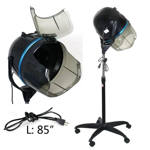 Segawe 1300W Professional Rotary Bonnet Blow Dryer with Stainless Steel Adjustable Stand-Up Hood, Variable Temp, Timer, Moisturizing Rotary Backflow System & Easy Mobility for Salon, Home Use