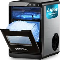 EUHOMY Nugget Ice Maker Countertop, 35Lbs/24H&44Lbs/24H Pebble Ice Maker Machine, Self-Cleaning Pellet Ice Machine with Ice Scoop&basket, Sonic Countertop Ice Machine for Home/Kitchen/Office(Black),home essentials
