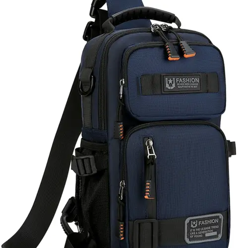 Men's Large Capacity Multi-Pocket Casual Chest Bag, Single Shoulder Crossbody Pack, Lightweight Adjustable Travel Sports Pouch for Daily Use