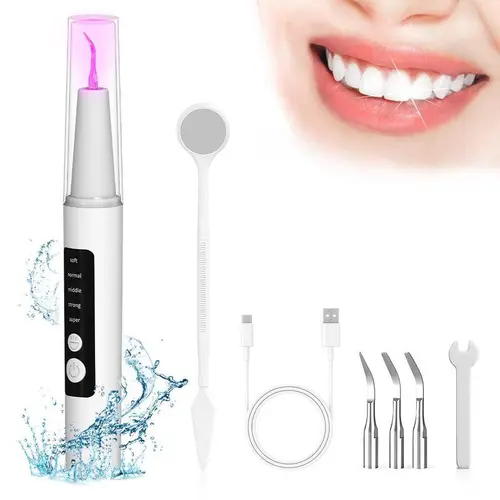 Electric Dental Scaler & Oral Irrigator, At-Home Powered Dental Scraper for Plaque Removal & Tartar Control, Water Floss Cleansing Tool