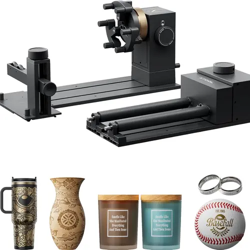 xTool RA3 & RA3 Lite Intelligent Rotary Engraver - 130mm, Auto Focus, LiDAR Map, Chuck, Sphere Compatibility, Inner Ring Angle Adjustment, Switch Control, Batch Process for Rings & Tumblers (Office Equipment, 3D Printing Supplies)