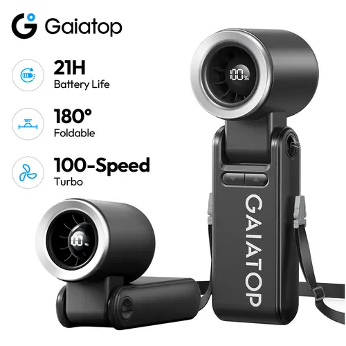 [21H Long Life] GAIATOP Foldable Handheld Fan, 180° Adjustable 6-Speed Mini Fan for Travel, Makeup & Work Summer Essential Practical Travel Gift TikTokshopspringglowup tiktokshopbacktoschool,back to school,back to school haul