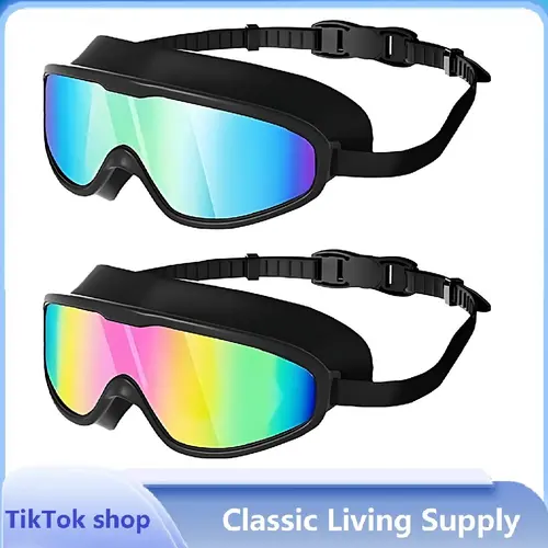 Anti Fog Swim Goggles 2 Pack UV Protection Wide View Leakproof Swimming Goggles for Kids Adults 3-12+ with Earplugs Crystal Clear Pool Vision swedish graduation gift outdoor