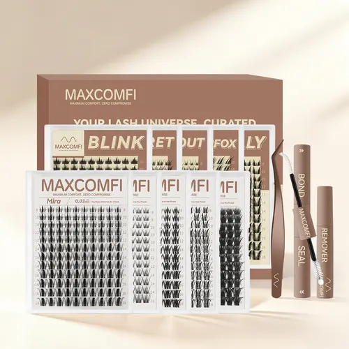 Maxcomfi Lash Cluster Kit - Live Exclusive Eyelash Clusters (MIRA, SELENE, NILA, EOS, SELLOUT, DOLLY, SECRET, Navi, Magicfox, Blink Styles) for Go Live Creators