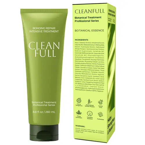 CLEANFULL Hydrating Scalp-to-Hair Strengthening Conditioner Summer Sale for Dry Damaged Hair tiktokshopbacktoschool Glow up- Keratin & Ceramide Botanical Bonding Repair Treatment, Nourishing Heat Protectant, 8.8fl oz, for All Hair Types
