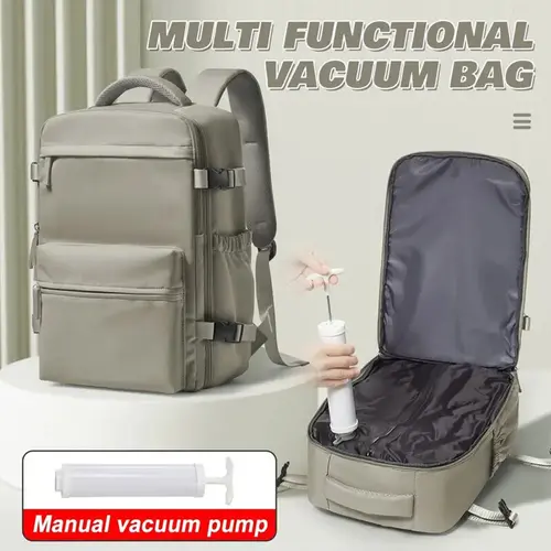 Unisex Vacuum Compression Backpack, Business Travel Multi-Functional Laptop Bag, Large Capacity, Waterproof, Outdoor Hiking, Essential Travel Gear, Vacuum Seal Backpack, Laptop Compartment Backpack, Multifunctional Travel Backpack