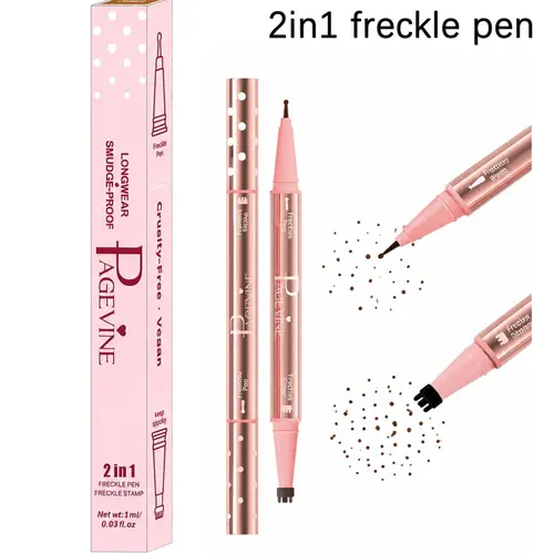 2-in-1 Freckle Pen & Mole Stamp, Long-Lasting Waterproof Pigment for a Smooth, Flawless Look, Beginner-Friendly Cosmetic Applicator, Medium Shade #02, Blend, Diy Beauty, Youth, All Skin Types,back to school
