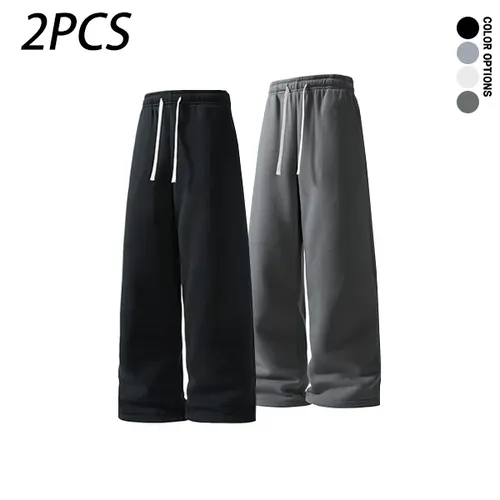 Men’s long pants for spring, summer, and autumn—simple drawstring waist, sporty and comfortable, versatile casual trousers for everyday wear.