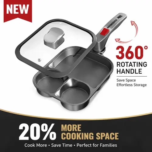 FOGDREAM 3-in-1 Ultra Nonstick Hybrid Pan with 360° Twist Handle, Ther