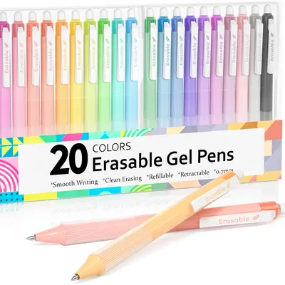 Shuttle Art Erasable Gel Pens, 20 Colors Retractable Fine Point Erasable Pens Clicker, Fine Point(0.7mm), Assorted Color Inks, Make Mistakes Disappear for Drawing Writing Planner and Crossword Puzzles,back to school,back to school shopping