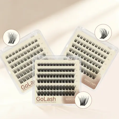 MAXCOMFI Lash Cluster, Glue-Free and Pre-Cut DIY Eyelash Extensions in a Mini Portable Pack for On-the-Go Touch-Ups, Cluster Lashes,sunscreen