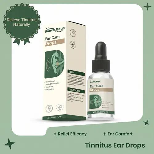 Ear Care Drops Gentle Formula, Natural Ingredients, Relieve Tinnitus by Unblocking Secretions, Easy to Use & Portable for Men & Women, for Daily Ear Hygiene