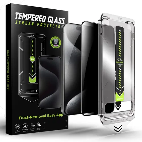 Privacy Screen Protector for iPhone 17pro/iPhone 16/iPhone 16 Pro/iPhone 13, Anti-Glare Display Filter, 9H Tempered Glass, Full Coverage, Anti-Fingerprint, Auto Dust-Elimination, No Bubble, Easy Installation