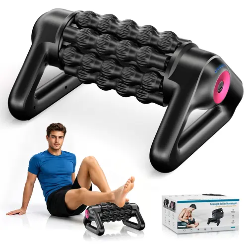 Deep Tissue Muscle Massager and Back Roller, Rechargeable Leg Massager Roller, 5-Speed Massage Roller Stick for Legs, Foot & Calf Massager