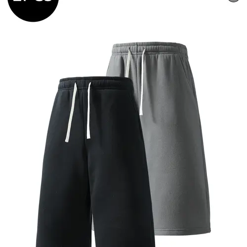 2-pack men’s summer athletic shorts—breathable seven-eighths shorts for running, workouts, fitness, and everyday casual wear.