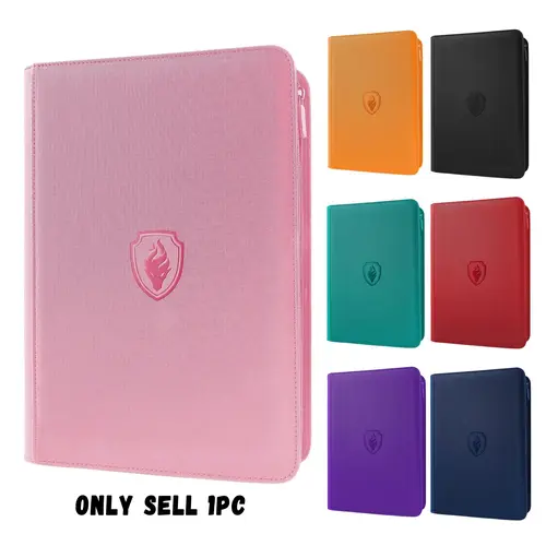 9-Pocket Zipper Card Binder, 360-Card PU Cover Side-Loading Trading Card Holder Album, Trading Card Storage Organizer