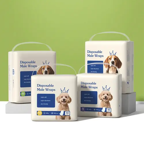 Disposable Male Dog Wraps 50 Count Super Absorbent, Leakproof Belly Bands for Marking, Travel & Daily Protection