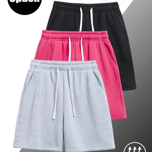 3-Pack ，men’s shorts: drawstring 5‑inch shorts, running athletic shorts—breathable and comfortable. Suitable for summer daily commuting/work, outdoor running, holiday leisure. Simple solid colors that are easy to match; suitable for both men and women.