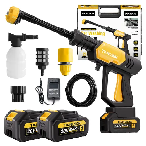 TANLOOK Cordless Power Washer with Single-Port Charger Base, Bottle-Portable Cleaner for Cars & Home Cleaning - Offers Cordless Convenience
