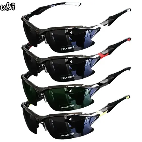 UKI Unisex Lightweight Polarized Sports Sunglasses 4-Pack, Plastic Frame, Polarised Lens, Windproof Outdoor Eyewear for Running, Driving, Glare Reduction, Lightweight Sports Sunglasses