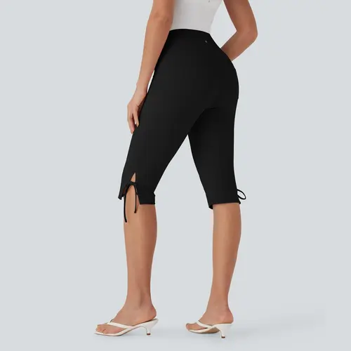 Halara Mid Rise Lace Up Capri Casual Pants with Pockets #BackToSchool
