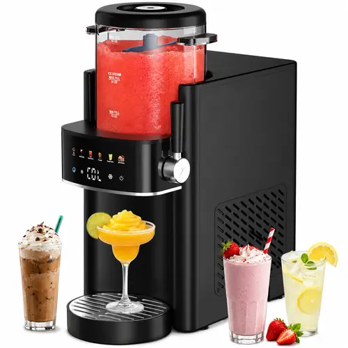 New S1 Countertop Kitchen Slushie Machine - Compact 40 oz Freezer Treat Maker for Home, Holidays, BBQs, with 6 Smart Presets, LED Screen, 360° Spiral Cooling, Ice-Free Ingredient Freezing, DIY Ice Cream Capability