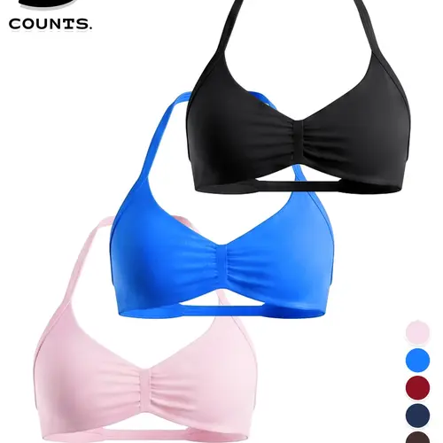 Seamless Bikini-Style Sports Bra, High Elasticity Fitness Halter Top, Slim-Fitting, Spaghetti Straps, All Seasons Wear, Strappy Sports Bra