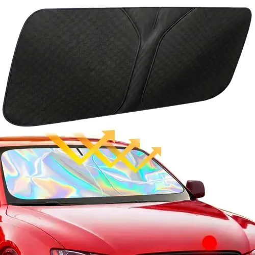 [Upgraded] Windshield Sun Shade Umbrella - Protect Car from Sun Rays & Heat Damage Keep Cool and Protect Interior, Spring Structure Edge Medium 57" L x 31.5" W, Durable Sun Shade, Shade For Car Window