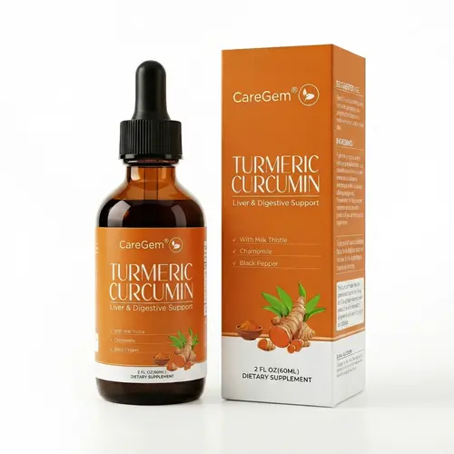 2026 CareGem Turmeric Curcumin Liquid Drops with Milk Thistle & Dandelion - Liver Support & Detox Supplement - High Absorption Curcuminoids with BioPerine - 4-in-1 Herbal Cleanse for Digestive Health - Natural Turmeric Root Extract Liquid - Non-GMO outdoo