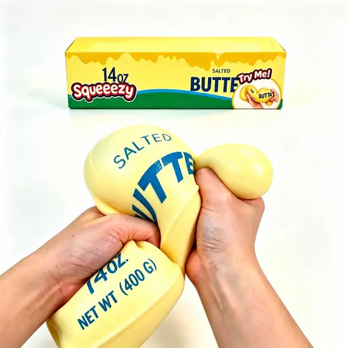 New Ultra Soft Fast Rebound Butter Stick Squeeze Toy, Realistic Food Model Stress Relief Fidget Toy, Unique Fun Squishy Toy