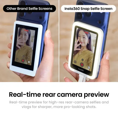 Insta360 Snap Selfie Screen - Vlogging, Compatible vith iPhone & Android, Touchscreen Control, Wired Instant Connection