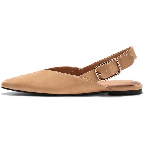 Coutgo Womens Flat Mules Closed Pointed Toe Slingback Slip On Flats Work Office Dress Sandal Shoes