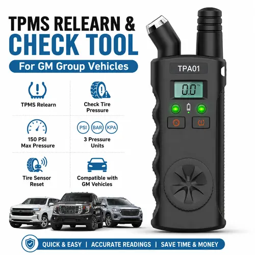 [For GM Vehicles] TPMS Relearn & Check Tool for GM Group Vehicles, 150 PSI/Bar/KPA Digital Tire Pressure Gauge, Car Repair Tool for Buick, Chevy, GMC Tire Sensor Reset tiktokshopspringglowup#Summervibes