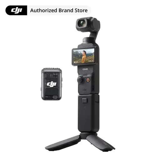 DJI Osmo Pocket 3 Creator Combo Vlogging Camera - 1'' CMOS, 4K/120fps Gimbal Stabilizer Video Camcorders, 3-Axis Stabilization, Face/Object Tracking, Included Mic for Distinct Sound, Built for Smooth Travel Vlogs, Digital Camera for YouTube